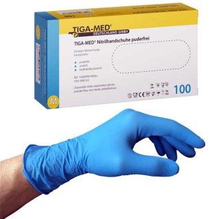 Tiga-med Nitrilhandschuhe Blau, Größe M, 1x100 Stück – Hygienisch und sicher | MediStore Star